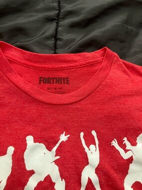 Fortnite Red Graphic Tee with White Silhouettes